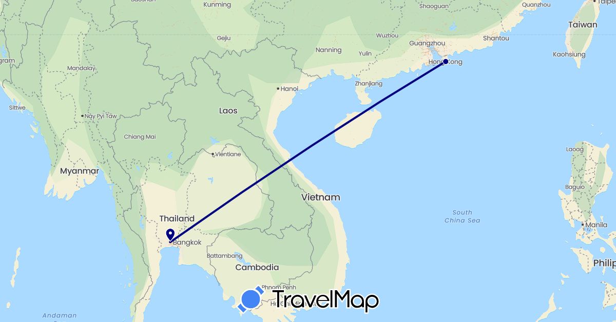 TravelMap itinerary: driving in Hong Kong, Thailand (Asia)